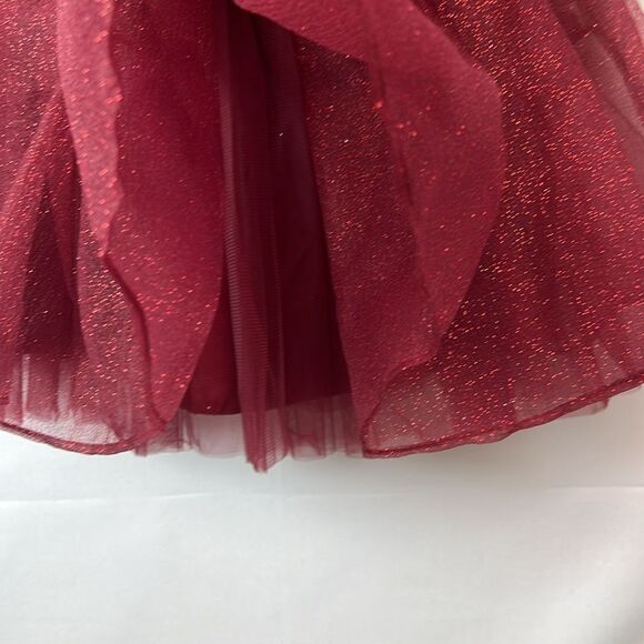 Pink Girls Couture Burgundy Glitter floral embellished Holiday Party Dress NWT 3 - Picture 6 of 15